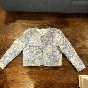 Dolan Paisley Quilted jacket in Blue and Yellow